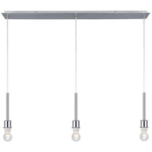 INSPIRED LIGHTING Baymont Polished Chrome 3 Light E27 3m Linear Ceiling Pendant, Suitable For A Vast Selection Of Shades INSPIRED LIGHTING Baymont Polished Chrome 3 Light E27 3m Linear Ceiling Pendant, Suitable For A Vast Selection Of Shades