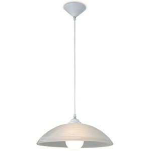 INSPIRED LIGHTING Chester E27 Ceiling Dome Pendant, Frosted Alabaster Glass with White Suspension Kit INSPIRED LIGHTING Chester E27 Ceiling Dome Pendant, Frosted Alabaster Glass with White Suspension Kit