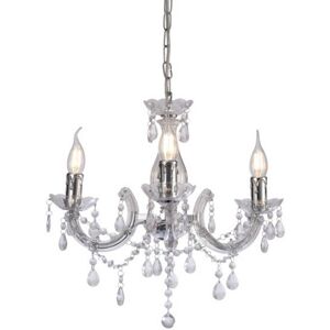 INSPIRED LIGHTING Floria Chandelier with Acrylic Sconce & Acrylic Crystal Droplets 3 Light E14 Polished Chrome INSPIRED LIGHTING Floria Chandelier with Acrylic Sconce & Acrylic Crystal Droplets 3 Light E14 Polished Chrome