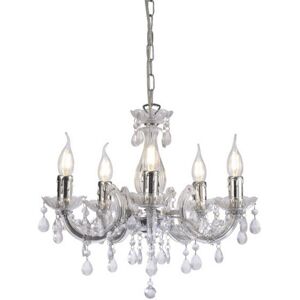 Inspired Lighting Floria Chandelier - 5 Light Acrylic Droplets - Polished Chrome Inspired Lighting Floria Chandelier - 5 Light Acrylic Droplets - Polished Chrome