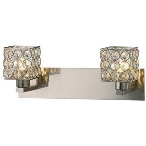 INSPIRED LIGHTING Elsa Wall Lamp 2 Light Satin Nickel, Crystal INSPIRED LIGHTING Elsa Wall Lamp 2 Light Satin Nickel, Crystal
