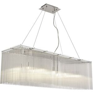 INSPIRED LIGHTING Zanthe Ceiling Pendant Rectangular 10 Light Polished Chrome, Clear Glass INSPIRED LIGHTING Zanthe Ceiling Pendant Rectangular 10 Light Polished Chrome, Clear Glass