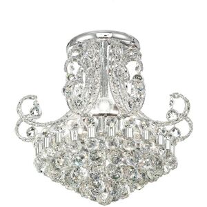 INSPIRED LIGHTING Pearl Flush Ceiling Round 9 Light Polished Chrome, Crystal INSPIRED LIGHTING Pearl Flush Ceiling Round 9 Light Polished Chrome, Crystal