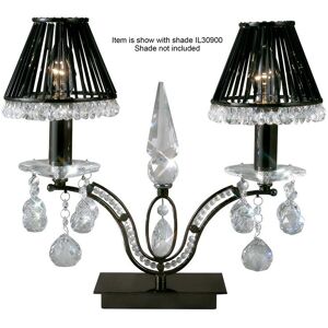 INSPIRED LIGHTING Tara Table Lamp 2 Light Black Chrome, Crystal INSPIRED LIGHTING Tara Table Lamp 2 Light Black Chrome, Crystal