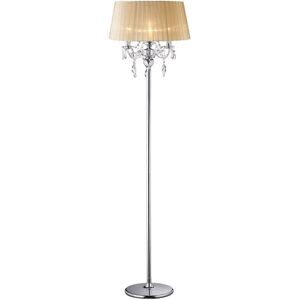 INSPIRED LIGHTING Olivia Floor Lamp with Soft Bronze Shade 3 Light Polished Chrome, Crystal INSPIRED LIGHTING Olivia Floor Lamp with Soft Bronze Shade 3 Light Polished Chrome, Crystal