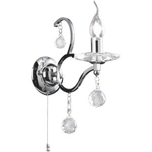 INSPIRED LIGHTING Zinta Wall Lamp Switched 1 Light Polished Chrome, Crystal INSPIRED LIGHTING Zinta Wall Lamp Switched 1 Light Polished Chrome, Crystal