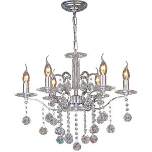 INSPIRED LIGHTING Zinta Ceiling Pendant Chandelier 6 Light Polished Chrome, Crystal INSPIRED LIGHTING Zinta Ceiling Pendant Chandelier 6 Light Polished Chrome, Crystal