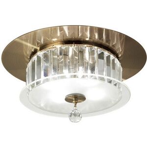 INSPIRED LIGHTING Tosca Flush Ceiling Round 4 Light Antique Brass, Glass, Crystal INSPIRED LIGHTING Tosca Flush Ceiling Round 4 Light Antique Brass, Glass, Crystal