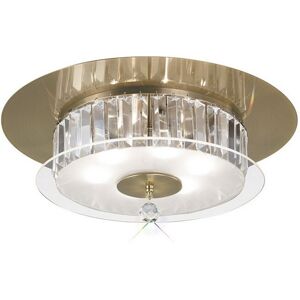 INSPIRED LIGHTING Tosca Flush Ceiling Round 6 Light Antique Brass, Glass, Crystal INSPIRED LIGHTING Tosca Flush Ceiling Round 6 Light Antique Brass, Glass, Crystal