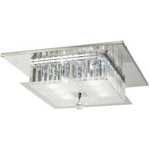 INSPIRED LIGHTING Tosca Flush Ceiling Square 6 Light Polished Chrome, Glass, Crystal INSPIRED LIGHTING Tosca Flush Ceiling Square 6 Light Polished Chrome, Glass, Crystal