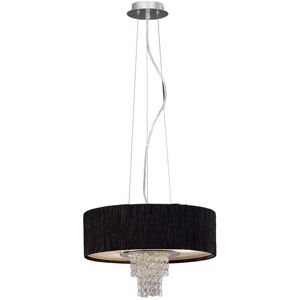 INSPIRED LIGHTING Nerissa Ceiling Pendant with Black Shade 4 Light Polished Chrome, Crystal INSPIRED LIGHTING Nerissa Ceiling Pendant with Black Shade 4 Light Polished Chrome, Crystal