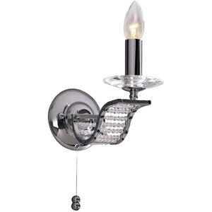 INSPIRED LIGHTING Niobe Wall Lamp Switched 1 Candle Light Polished Chrome, Crystal INSPIRED LIGHTING Niobe Wall Lamp Switched 1 Candle Light Polished Chrome, Crystal