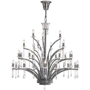 INSPIRED LIGHTING Orlando Ceiling Pendant Chandelier 21 Light Black Chrome, Crystal (Item Requires Assembly) INSPIRED LIGHTING Orlando Ceiling Pendant Chandelier 21 Light Black Chrome, Crystal (Item Requires Assembly)