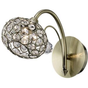 INSPIRED LIGHTING Cara Wall Lamp Switched 1 Light Antique Brass, Crystal INSPIRED LIGHTING Cara Wall Lamp Switched 1 Light Antique Brass, Crystal