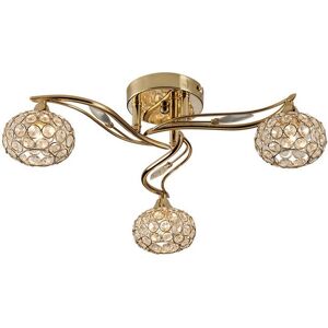 INSPIRED LIGHTING Leimo Flush Ceiling 3 Light French Gold, Crystal INSPIRED LIGHTING Leimo Flush Ceiling 3 Light French Gold, Crystal