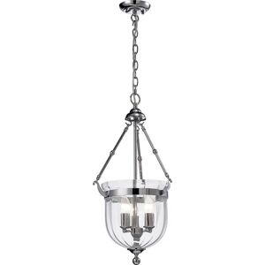 INSPIRED LIGHTING Aubrey Ceiling Pendant Lantern 3 Light Polished Chrome, Glass INSPIRED LIGHTING Aubrey Ceiling Pendant Lantern 3 Light Polished Chrome, Glass