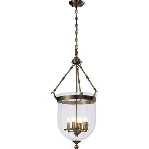 INSPIRED LIGHTING Aubrey Ceiling Pendant Lantern 4 Light Antique Brass, Glass INSPIRED LIGHTING Aubrey Ceiling Pendant Lantern 4 Light Antique Brass, Glass