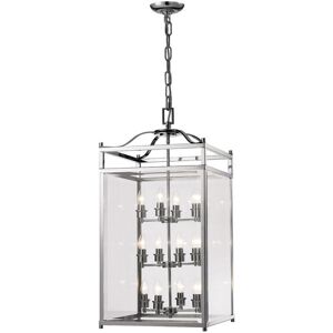INSPIRED LIGHTING Aston Ceiling Pendant Lantern 12 Light Polished Chrome, Glass INSPIRED LIGHTING Aston Ceiling Pendant Lantern 12 Light Polished Chrome, Glass