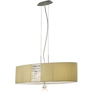 INSPIRED LIGHTING Evelyn Ceiling Pendant Oval with Cream Shade 4 Light Polished Chrome, Crystal INSPIRED LIGHTING Evelyn Ceiling Pendant Oval with Cream Shade 4 Light Polished Chrome, Crystal