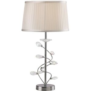 INSPIRED LIGHTING Willow Table Lamp with White Shade 1 Light Polished Chrome, Crystal INSPIRED LIGHTING Willow Table Lamp with White Shade 1 Light Polished Chrome, Crystal