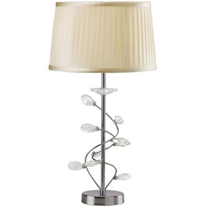 INSPIRED LIGHTING Willow Table Lamp with Cream Shade 1 Light Polished Chrome, Crystal INSPIRED LIGHTING Willow Table Lamp with Cream Shade 1 Light Polished Chrome, Crystal