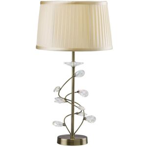 INSPIRED LIGHTING Willow Table Lamp with Cream Shade 1 Light Antique Brass, Crystal INSPIRED LIGHTING Willow Table Lamp with Cream Shade 1 Light Antique Brass, Crystal