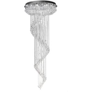 INSPIRED LIGHTING Colorado Ceiling Cluster Pendant Multi-Spiral 24 Light Polished Chrome, Crystal INSPIRED LIGHTING Colorado Ceiling Cluster Pendant Multi-Spiral 24 Light Polished Chrome, Crystal