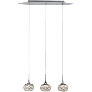 INSPIRED LIGHTING Chelsie Ceiling Pendant 3 Light Line Polished Chrome, Clear Glass INSPIRED LIGHTING Chelsie Ceiling Pendant 3 Light Line Polished Chrome, Clear Glass