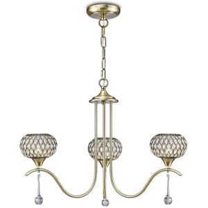 INSPIRED LIGHTING Chelsie Ceiling Pendant 3 Light Antique Brass, Clear Glass INSPIRED LIGHTING Chelsie Ceiling Pendant 3 Light Antique Brass, Clear Glass