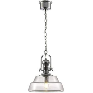 INSPIRED LIGHTING Reyna Medium Dome Ceiling Pendant E27 Polished Chrome, Clear Glass INSPIRED LIGHTING Reyna Medium Dome Ceiling Pendant E27 Polished Chrome, Clear Glass