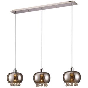 INSPIRED LIGHTING Pandora Ceiling Pendant 3 Light E14 Linear Mirrored Glass, Polished Chrome, Clear Glass INSPIRED LIGHTING Pandora Ceiling Pendant 3 Light E14 Linear Mirrored Glass, Polished Chrome, Clear Glass