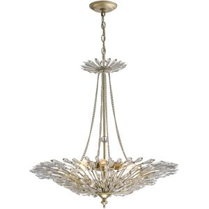 INSPIRED LIGHTING Fay Ceiling Pendant 6 Light E14 Aged Gold, Silver, Crystal INSPIRED LIGHTING Fay Ceiling Pendant 6 Light E14 Aged Gold, Silver, Crystal