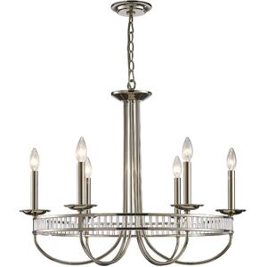 INSPIRED LIGHTING Saskia Round Ceiling Pendant 6 Light E14 Polished Nickel, Crystal INSPIRED LIGHTING Saskia Round Ceiling Pendant 6 Light E14 Polished Nickel, Crystal