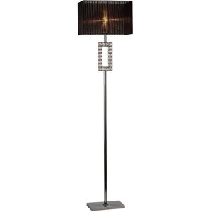 INSPIRED LIGHTING Florence Renctangle Floor Lamp with Black Shade 1 Light Polished Chrome, Crystal INSPIRED LIGHTING Florence Renctangle Floor Lamp with Black Shade 1 Light Polished Chrome, Crystal