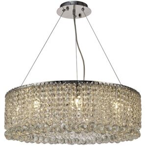 INSPIRED LIGHTING Empire 60cm Round Ceiling Pendant Chandelier, 9 Light G9, Polished Chrome, Crystal INSPIRED LIGHTING Empire 60cm Round Ceiling Pendant Chandelier, 9 Light G9, Polished Chrome, Crystal