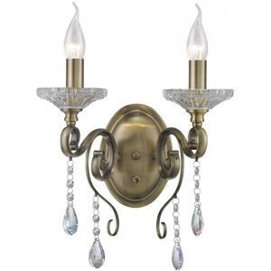 Inspired Lighting Libra Wall Lamp Switched 2 Candle Light Antique Brass - Wall Lamp Inspired Lighting Libra Wall Lamp Switched 2 Candle Light Antique Brass - Wall Lamp