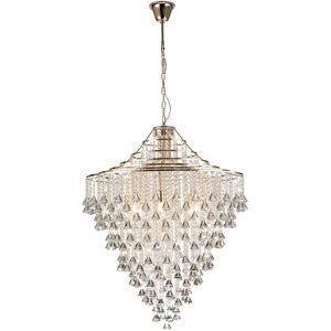 INSPIRED LIGHTING Inina Ceiling Pendant 9 Light E14 French Gold, Crystal INSPIRED LIGHTING Inina Ceiling Pendant 9 Light E14 French Gold, Crystal