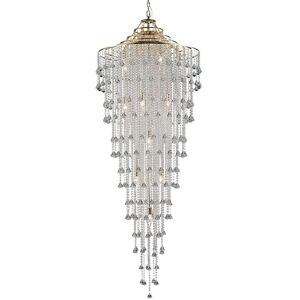 INSPIRED LIGHTING Inina Tall Ceiling Pendant 15 Light E14 French Gold, Crystal INSPIRED LIGHTING Inina Tall Ceiling Pendant 15 Light E14 French Gold, Crystal