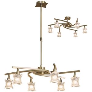 INSPIRED LIGHTING Rosa TelescopicCeiling Pendant Semi Flush Convertible 6 Light G9, Antique Brass INSPIRED LIGHTING Rosa TelescopicCeiling Pendant Semi Flush Convertible 6 Light G9, Antique Brass