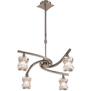 INSPIRED LIGHTING Rosa Telescopic Ceiling Pendant Semi Flush Convertible 4 Light G9, Satin Nickel INSPIRED LIGHTING Rosa Telescopic Ceiling Pendant Semi Flush Convertible 4 Light G9, Satin Nickel
