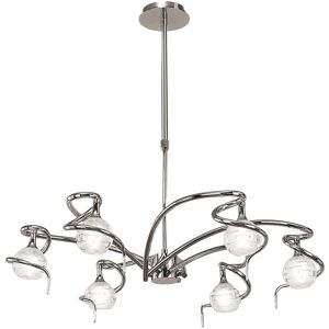 INSPIRED LIGHTING Dali Telescopic Ceiling Pendant Semi Flush Convertible 6 Light G9, Polished Chrome INSPIRED LIGHTING Dali Telescopic Ceiling Pendant Semi Flush Convertible 6 Light G9, Polished Chrome