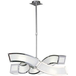 INSPIRED LIGHTING Duna E27 Ceiling Pendant 3 Arm 6 Light E27, Polished Chrome, White Acrylic INSPIRED LIGHTING Duna E27 Ceiling Pendant 3 Arm 6 Light E27, Polished Chrome, White Acrylic