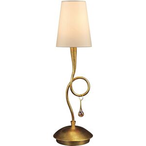 INSPIRED LIGHTING Paola Table Lamp 1 Light E14, Gold Painted with Cream Shade & Amber Glass Droplets INSPIRED LIGHTING Paola Table Lamp 1 Light E14, Gold Painted with Cream Shade & Amber Glass Droplets