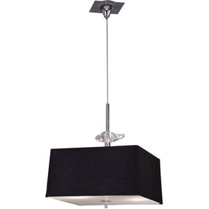 INSPIRED LIGHTING Akira Ceiling Pendant 4 Light E27, Polished Chrome, Frosted Glass with Black Shade INSPIRED LIGHTING Akira Ceiling Pendant 4 Light E27, Polished Chrome, Frosted Glass with Black Shade