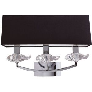 INSPIRED LIGHTING Akira Wall Lamp Switched 3 Light E14, Polished Chrome with Black Shade INSPIRED LIGHTING Akira Wall Lamp Switched 3 Light E14, Polished Chrome with Black Shade