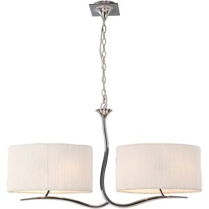 INSPIRED LIGHTING Eve Ceiling Pendant 2 Arm 4 Light E27, Polished Chrome with White Oval Shades INSPIRED LIGHTING Eve Ceiling Pendant 2 Arm 4 Light E27, Polished Chrome with White Oval Shades