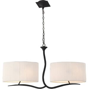 INSPIRED LIGHTING Eve Ceiling Pendant 2 Arm 4 Light E27, Anthracite with White Oval Shades INSPIRED LIGHTING Eve Ceiling Pendant 2 Arm 4 Light E27, Anthracite with White Oval Shades