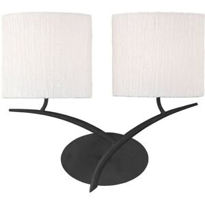 INSPIRED LIGHTING Eve Wall Lamp 2 Light E27, Anthracite with White Oval Shades INSPIRED LIGHTING Eve Wall Lamp 2 Light E27, Anthracite with White Oval Shades