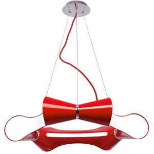 INSPIRED LIGHTING Ora Ceiling Pendant 6 Flat Round Light E27, Gloss Red, White Acrylic, Polished Chrome INSPIRED LIGHTING Ora Ceiling Pendant 6 Flat Round Light E27, Gloss Red, White Acrylic, Polished Chrome