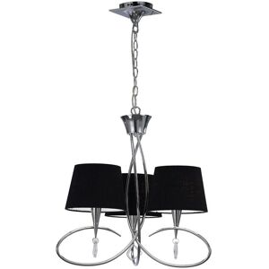 INSPIRED LIGHTING Ceiling Pendant 3 Light E14, Polished Chrome with Black Shades INSPIRED LIGHTING Ceiling Pendant 3 Light E14, Polished Chrome with Black Shades